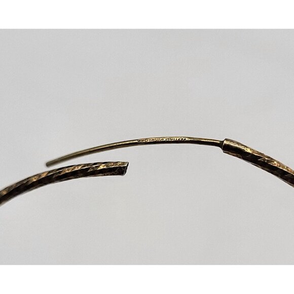 VTG Dyadema Sterling Silver 925 Textured Thin Hoop Earrings - Picture 6 of 9
